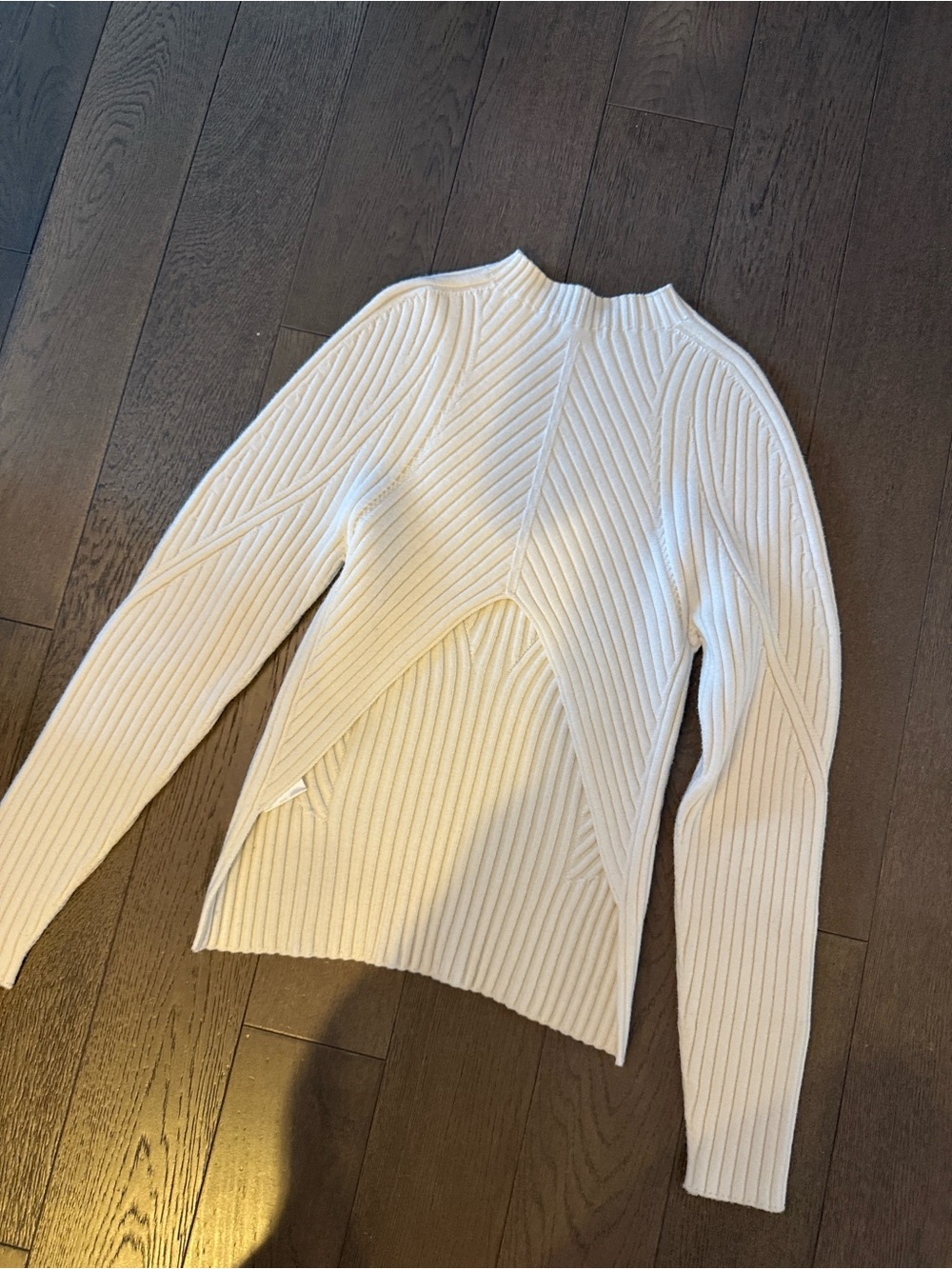 Women’s Cream Ribbed Knit Sweater